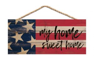 home sweet home flag wall plaque