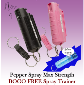 pepper spray bogo free trainer Nov 9
