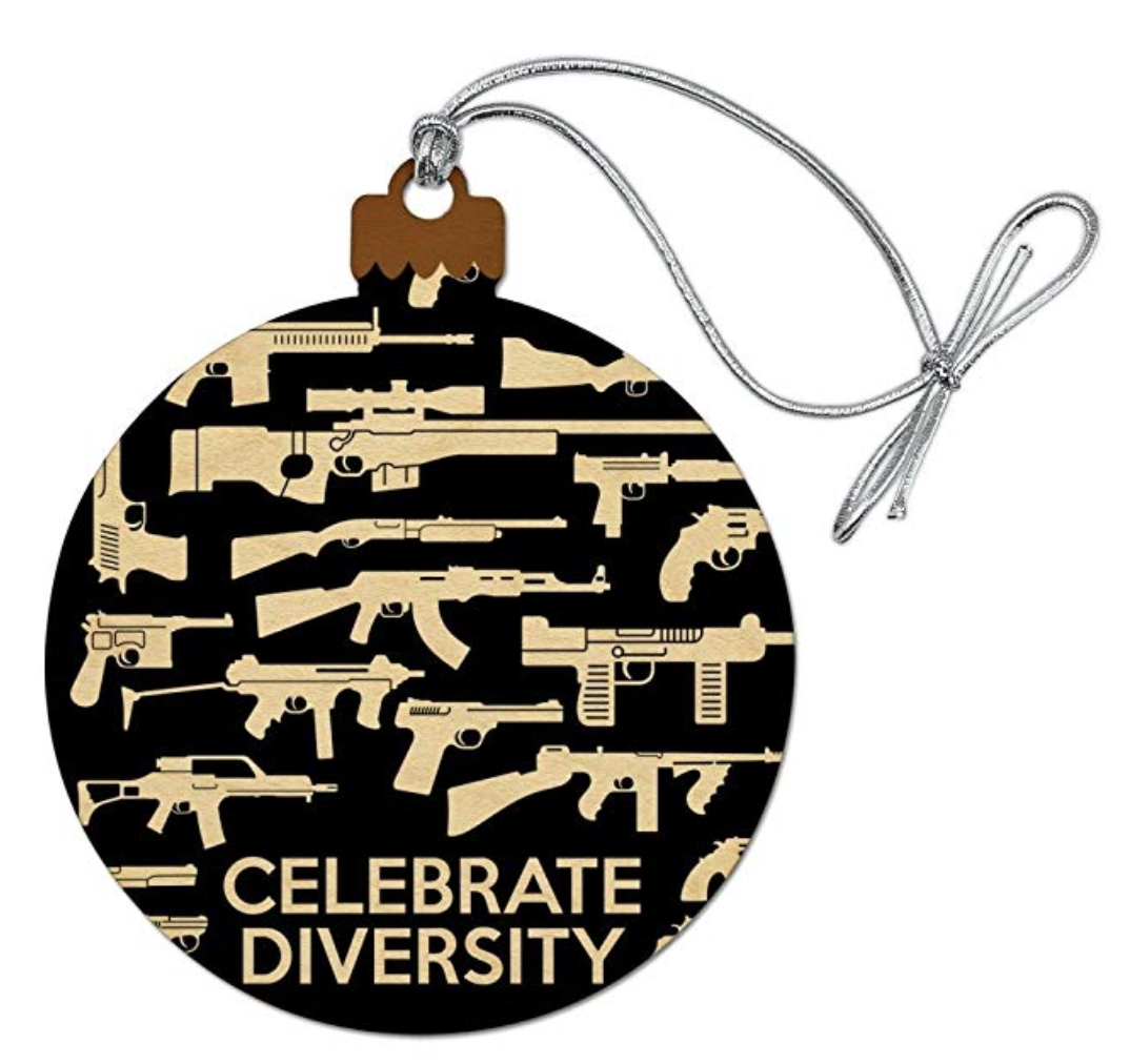 celebrate diversity gun ornament